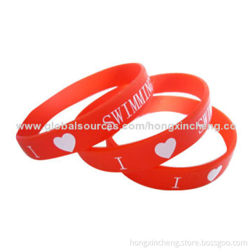Silicone Bracelet with Custom Logo Glowing in Dark, Lightweight, Convenient to Use